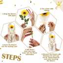 Eaasty 24 Set Graduation Day Themed Single Sunflower Card Sleeve Grad Gift Packaging Flower Holder with Floral Water Tubes Ribbon Floral Tissue Paper for Flower Packing