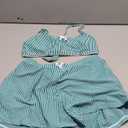 ZAFUL Womens Two Piece Swimsuits with Shorts Cute Striped Bikini Sets Casual Vacation Swimwear (XX-Large, Green)