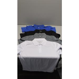 1 or 4 Pack Boys Mesh Athletic Polo Shirt Quick Dry Golf Moisture Wicking Active Short Sleeve for Youth Size M