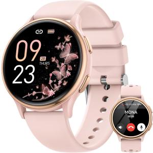 2025 Smart Watches for Women [Make Call/Answer/400+Watch Faces] for Android Phones iPhone Compatible, Fitness Tracker for Women Activity Trackers and SmartWatch for Smart Watches, 3 Watch Bands Pink