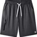 G Gradual Men's 7" Athletic Sweat Shorts with Zipper Pockets Soft Elastic Waist Lounge Workout Gym Shorts for Men