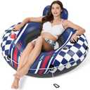 Jasonwell Inflatable River Tube Float - Heavy Duty River Float Pool Floats Lake Premium Water Tubes for Floating Recreational River Raft Lounge Floaties with 2 Cup Holders for Adult (X-Large, Darkblue)