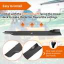 601124 Mower Blades Compatible with Hustler 54" Deck, 797696 High Lift Blades for Hustler Raptor SD, Fastrak, Super Z Series Lawn Mower, Replace for 92-208 601012 797712 (6 Pack)
