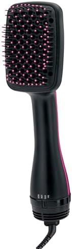 REVLON One-Step Hair Dryer and Styler, All-in-One Detangling and Straightener Brush for Salon-Quality Smooth, Straight Hair, More Shine and Less Frizz, Black