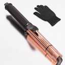 LURA Oval Premium Ceramic 1.25 Inch Curling Iron, Professional Curling Wand With Clamp For Long Hair, Beach Waves Hair Curler With Bottom Rotary Temp Control, Fast Heating, Dual Voltage, Auto Shut Off