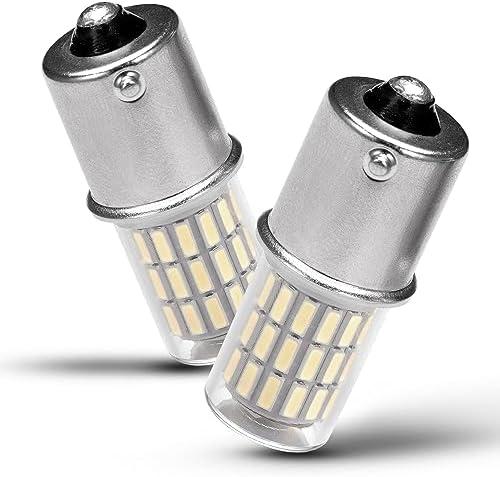 Heifymi 1156 LED Bulb 12V 24V LED Reverse Lights 1141 1003 7506 BA15S P21W Super Bright 6000K Replacement for Car Back up Tail Brake Lawn Mower Lights, 2 Pack