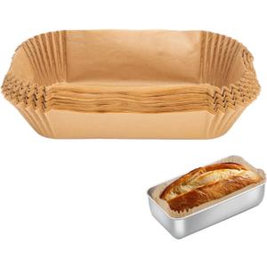 100 Pcs Loaf Pan Liners for Baking Bread 9x5 Inch, Non-Stick Pre Formed Parchment Paper for Bread Pan, Ideal Disposable Loaf Breads Liners for Baking Toast, Cakes, Banana Breads, Brown