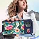 Buleens for Moto G 5G 2024 Case 6.6 Inch - with Ring Stand & Camera Cover Aesthetic Cute Designed for Women Girls Girly Pretty Kawaii Flower Phone Case for Motorola G 5G 2024 Compatible with Magsafe (Lake Blue Flowers)