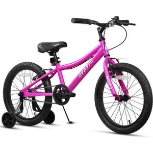 AVASTA Bilbo 18 20 Inch Kids Bike for Boys Girls 5-10 Years Old, Retro Style High Carbon Steel Bicycle with Adjustable Handlebars and Seat, Dual V-Brakes, Kickstand, Multiple Colors (Plum Red)