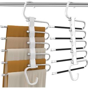 Pants Hangers Space Saving - 2 Pack - Closet Organizers and Storage, Hanger for Jeans Trousers Clothes