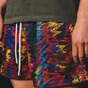 Mens Mesh Floral Shorts Art Print Butterfly Graphic Lightweight Casual Loose Designer Knee Length with Pockets (M)