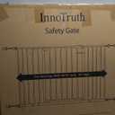 InnoTruth 29.5–49.75" Extra Wide Baby Gate for Stairs, 30" Tall Easy Walk Through Dog Gates Indoor for Doorways, One-Hand Opening, Pressure Mounted Metal Pet Gate for Dogs, White