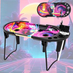 Metal Tray, 8.5x3.5 Inch Tray for King Size & 1 1/4 Size, Metal Plates, Decorative Trays with Foldable Stand Brush(Purple)