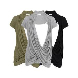 Free to Live 3 Pack Nursing Tops Breastfeeding Shirts Criss Cross Tops for Women Fall Maternity Clothes Short Sleeve Cardigan, Medium 