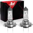 WinPower H7 Halogen Headlight Bulb, Super Bright Warm White 55W 4300K High Low Beam Fog Light Replacement Car Motorcycle PX26D Lamp, Pack of 2