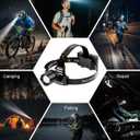 SKYFIRE Rechargeable Headlamp 3000 High Lumens, 7500mAh Motion Sensor LED Head Lights for Forehead with Zoomable, 13 Modes, 90 Adjustable Headlamps, Waterproof Head Lamp for Adults, Hunting, Fishing (Black)