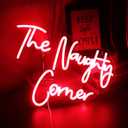 QiaoFei LED "The Naughty Corner" Neon Sign Word/Letters USB Powered Neon Lights for Girls Room Home Bar Art Wall Decor Party Window Living Room Decor Birthday Christmas' Gift(Red)