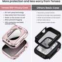 2 x Tensea (2-in-1 for Waterproof Apple Watch Screen Protector Case 45mm Series 9 8 7, iWatch Protective PC Face Cover Built-in Privacy Tempered Glass Film [26 Anti Spy] [360 Full Protection] (Original Pink)