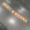 Boy or Girl Banner – He or She Baby Gender Sign for Party Decorations, Neutral Gender Reveal Decor for Baby Shower or Pregnancy Announcement