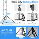 FUDESY 10x20ft Backdrop Stand Heavy Duty Adjustable Photography Background Support System with Angle Rotatable Connector, Spring Clamps, Sandbags, Ring Clips, Carry Bag for Photo Video Studio, Wedding