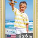 Icona Bay 4x6 Gold Picture Frame Beautifully Detailed Molding, Contemporary Picture Frame Set, Wall Mount or Table Top, Inspirations Collection