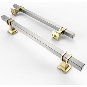 Asidrama 10 Pack 6.3 Inch(160mm) Brushed Satin Nickel and Gold Kitchen Cabinet Handles, Cabinet Pulls Kitchen Cabinet Hardware for Cupboard Drawer Pulls