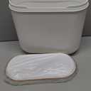 Bathroom Trash Can with Lid 3.2 Gallon Narrow Trash Can Small Plastic Trash Bin 12 Liter Rectangular Plastic Garbage Can with Press Type Lid for Bedroom Bathroom Milk White