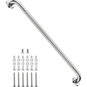 36 Inch Anti Slip Shower Grab Bar, Munzong Bathroom Grab Bar for Showers, Brushed Nickel Knurled Handicap Balance Bar, Safety Hand Rail Support Elderly Senior Assist Bath Handle x 2