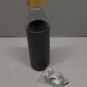 veegoal 25 Oz Borosilicate Glass Water Bottles with Bamboo Lid, BPA-FREE, Non-Slip Silicone Sleeve, and Stainless Steel Leak Proof Lid - Reusable Glass Bottle for Men and Women (Charcoal Grey)