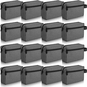 Paterr 16 Pcs Travel Toiletry Bag for Women Men Large Water Resistant Shaving Bag Hanging Cosmetic Bag with Handle and Divider Storage Travel Pouch Case (Dark Gray)