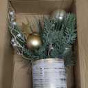 Hollyone Small Christmas Tree 11” Artificial Mini Tabletop Christmas Tree Potted Plant Decorations with Christmas Ball Ornaments Berry for Home Office Xmas Party Arrangement Centerpieces Decor Indoor