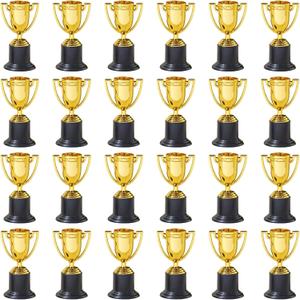 Juvale Mini Trophies Bulk - 4 in, Gold-Plated Plastic, 24-Pack - Trophies for Kids & Adults - Sports, School & Party Awards