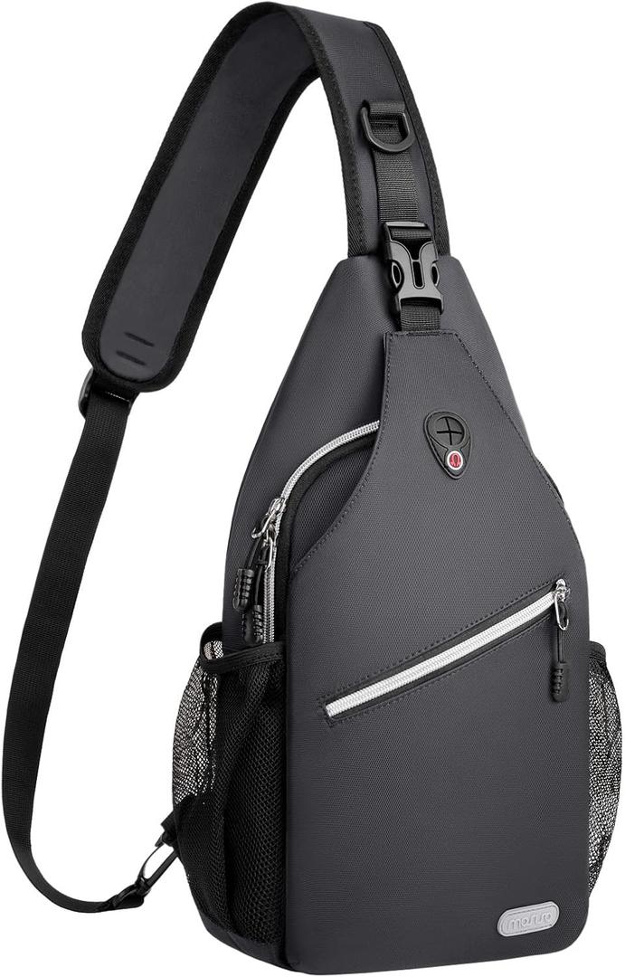 MOSISO Sling Backpack, Multipurpose Crossbody Shoulder Bag Travel Hiking Daypack (Medium, Space Gray)