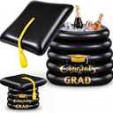 Yungyan Graduation Inflatable Cooler 2026 Inflatable Graduation Cap Ice Serving Buffet Bar PVC Drink Cooler 28 x 28 x 14 Inch Blow up Ice Bucket for Beverage Picnic Pool Grad Outdoor Party
