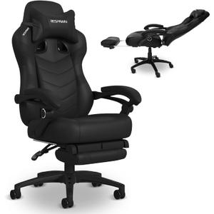 RESPAWN 110 Pro Ergonomic Gaming Chair with Footrest for Adults - Comfortable Office Gaming Recliner with Lumbar Support and Headrest, Racing Style Video Game Chairs for Computer Gamer - Black