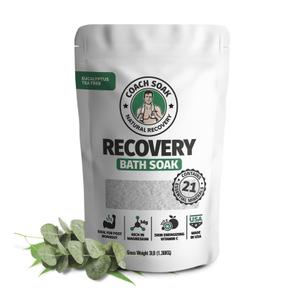 Coach Soak: Recovery Bath Soak Rejuvenating Post Workout Natural Magnesium Flakes -21 Minerals, Essential Oils & Dead Sea Bath Salts-Absorbs Faster Than Epsom Salts for Soaking (Eucalyptus Tee Tree)