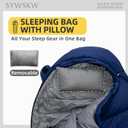 Down Sleeping Bag with Pillow for Backpacking,15 5 0 Wide Down Sleeping Bag (86.6 in x 33.5 in) for Adults,Youth Camping and Hiking Outdoor with 680FP Duck Down