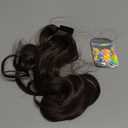Sofeiyan Curly Ponytail Extension 15 Inch Heat Resistant Synthetic Natural Wavy Hairpiece Wrap Around Pony Tail Hair Extensions for White Black Women Hair Piece, Chocolate Brown