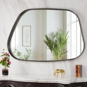 Irregular Wall Mirror 26"x40" Bathroom Mirrors Asymmetrical Artistic Decorative for Living Room Bedroom Bathroom Hallway Entryway,Trapezoid,Black Irregular Wall Mirror 26"x40" Bathroom Mirrors Asymmetrical Artistic Decorative for Living Room Bedroom Bathroom Hallway Entryway,Trapezoid,Black