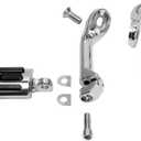 HY-SPEED Motorcycle Highway Pegs Crash Bar with 1.25" Engine Guard Adjustable Foot Peg Compatible with Touring Street Glide Electra Glide Road King Softail Long Angled Chrome