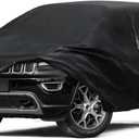 6 Layers Car Cover Waterproof All Weather for Automobiles, SUV Cover Size A7 Universal Fit for Toyota Highlander, Honda Pilot, Nissan Pathfinder/Murano, BMW X5/X6 (191-201 inch)
