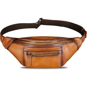 Genuine Leather Fanny Pack for Men and Women Vintage Handmade Leather Waist Bag Sling Bag Sling Backpack Purse Hip Crossbody Bag (Brown)