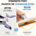 HOUSE AGAIN 12 Pack Stainless Steel Chip Bag Clips Covered with Silicone - NO More Sharp Edges - Color Coded for Food Bags - Air Tight Seal, Heavy Duty for Kitchen and Office, 3 Inches (Red,blue,yellow,silver)