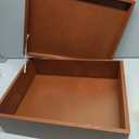 Brown Wooden Box Storage with Hinged Lid |