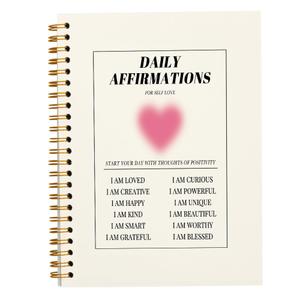 JWVK Daily Affirmations Preppy Pink Aura Heart Notebook,Trendy Positive Affirmations Inspirational Notebook Journal for Teen Girl Work Office School Student Teacher,Hardcover Spiral Notebook 5.5x8.3 and YUNISS Christmas Gifts 18 Colors Acrylic Paint