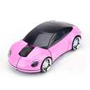 2.4GHz 3D Car Shape Wireless Optical Mouse USB Gaming Mouse with Receiver for PC Laptop (Pink)
