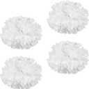 Supkiir 4Pcs Cheerleading Pom Poms for Cheerleader Costume Women, 2 Pair Cheer Pompoms for Boy Girl School Sports Games Team Spirit Cheering Dancing (All White New)