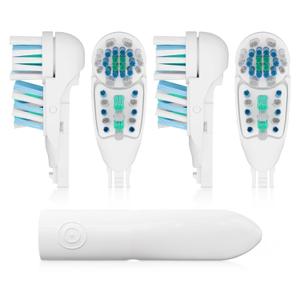 4 Pcs Replacement Tooth Brush Heads with Soft Bristles | Sensitive Toothbrush Heads Compatible with Oral-B 3733 4732 4734 Models  Dual Cleaning Action, Snap-On Design for Daily Oral Care & Cleaning