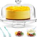 Cake Stand with Dome Lid,6 in 1 Cookie Platter & Snack Bowls,Large Serving Plate Platter with lid - Wedding Birthday Parties, Dessert Displays & Family Gatherings