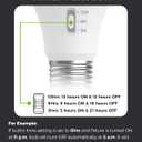 Timer Light Bulb, A19 Equivalent 100W LED Bulb, 12/6/3H Built-in Automatic Timer, 11W 3000K Soft White, 1200LM, E26 Base, Non-Dimmable, Auto On/Off for Outdoor & Indoor Security, 4 Pack